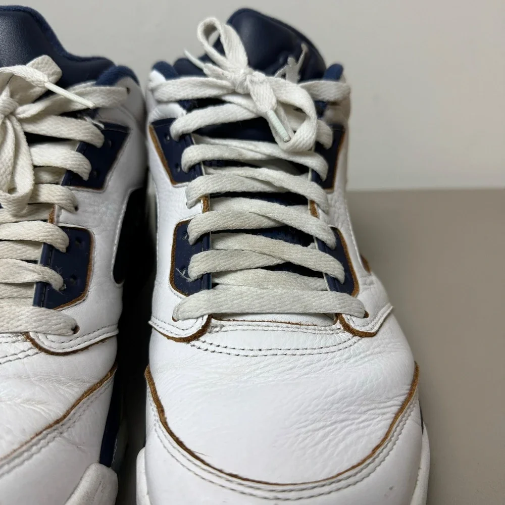Nike Air Jordan 5 Retro Low Men 8.5 Dunk From‎ Above Shoe Sneaker White Blue